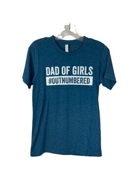 Mens Graphic Tshirt Dad of Girls #Outnumbered Large Blue
